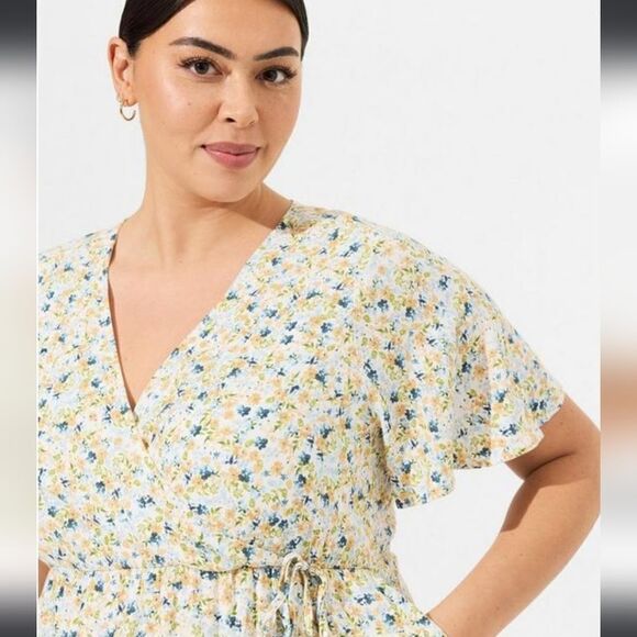 Maxi Rayon Slub Surplice Wrap Dress - Picture 2 of 9